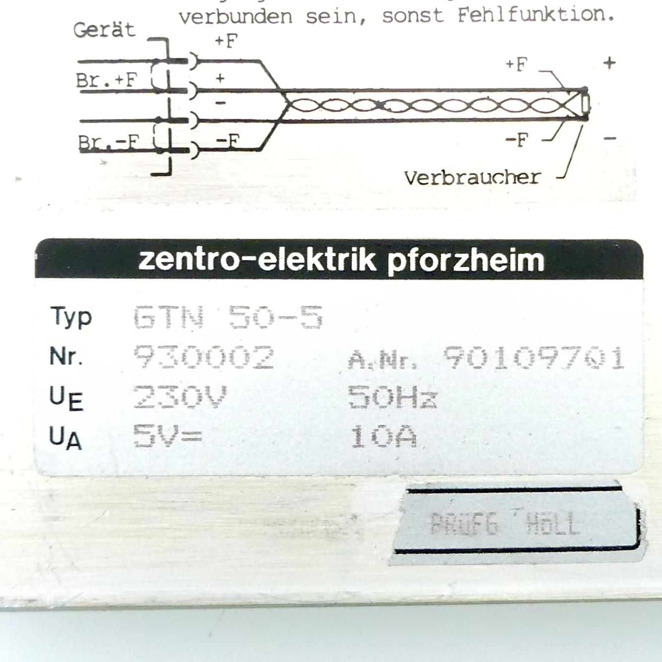 Produktfoto 2 von ZENTRO-ELEKTRIK Netzteil GT 50-5