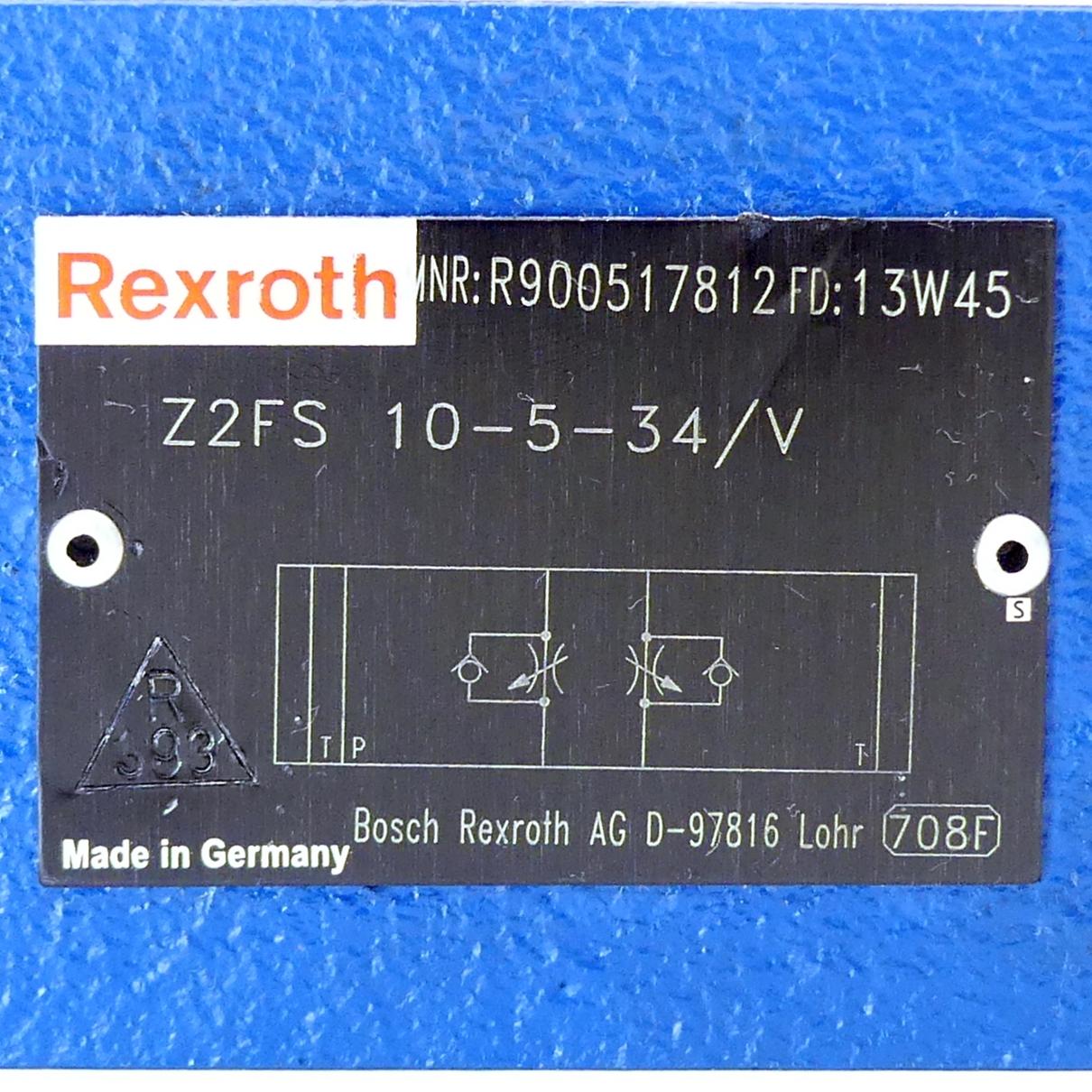 Produktfoto 2 von REXROTH Drosselrückschlagventil Z2FS 10-5-34/V