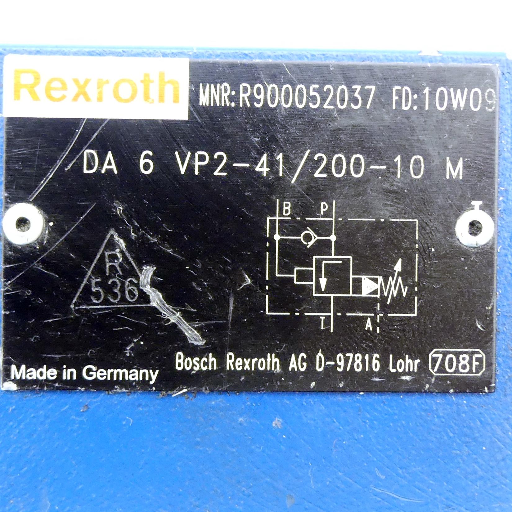 Produktfoto 2 von REXROTH Hydraulic pressure relief valve DA 6 VP2-41/200-10 M