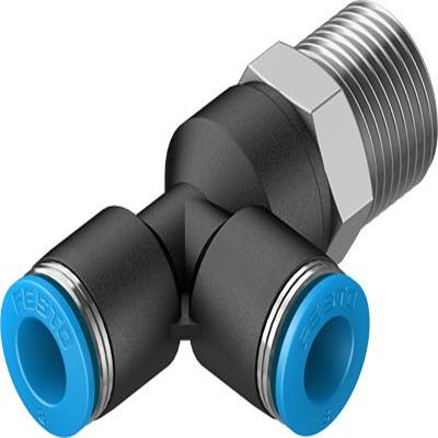 Produktfoto 1 von Festo QSTL T-Anschluss, Gewinde-zu-Rohr, R3/8 Stecker