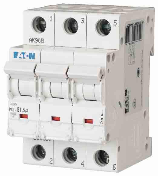 Eaton PXL, S200 MCB Leitungsschutzschalter Typ C, 3-polig 500mA 400V, Abschaltvermögen 10 kA xPole DIN-Schienen-Montage