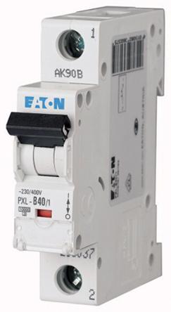 Eaton PXL, S200 MCB Leitungsschutzschalter Typ B, 1-polig 40A 400V, Abschaltvermögen 10 kA xPole DIN-Schienen-Montage