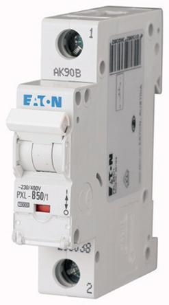 Eaton PXL, S200 MCB Leitungsschutzschalter Typ B, 1-polig 50A 400V, Abschaltvermögen 10 kA xPole DIN-Schienen-Montage