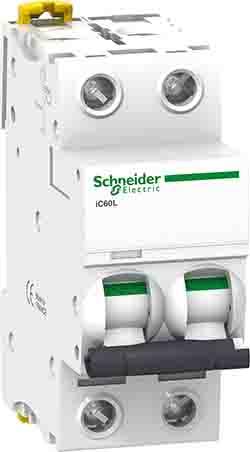 Produktfoto 1 von Schneider Electric A9F9 MCB Leitungsschutzschalter Typ Z, 2-polig 32A 400V, Abschaltvermögen 20 kA, 15 kA Acti 9