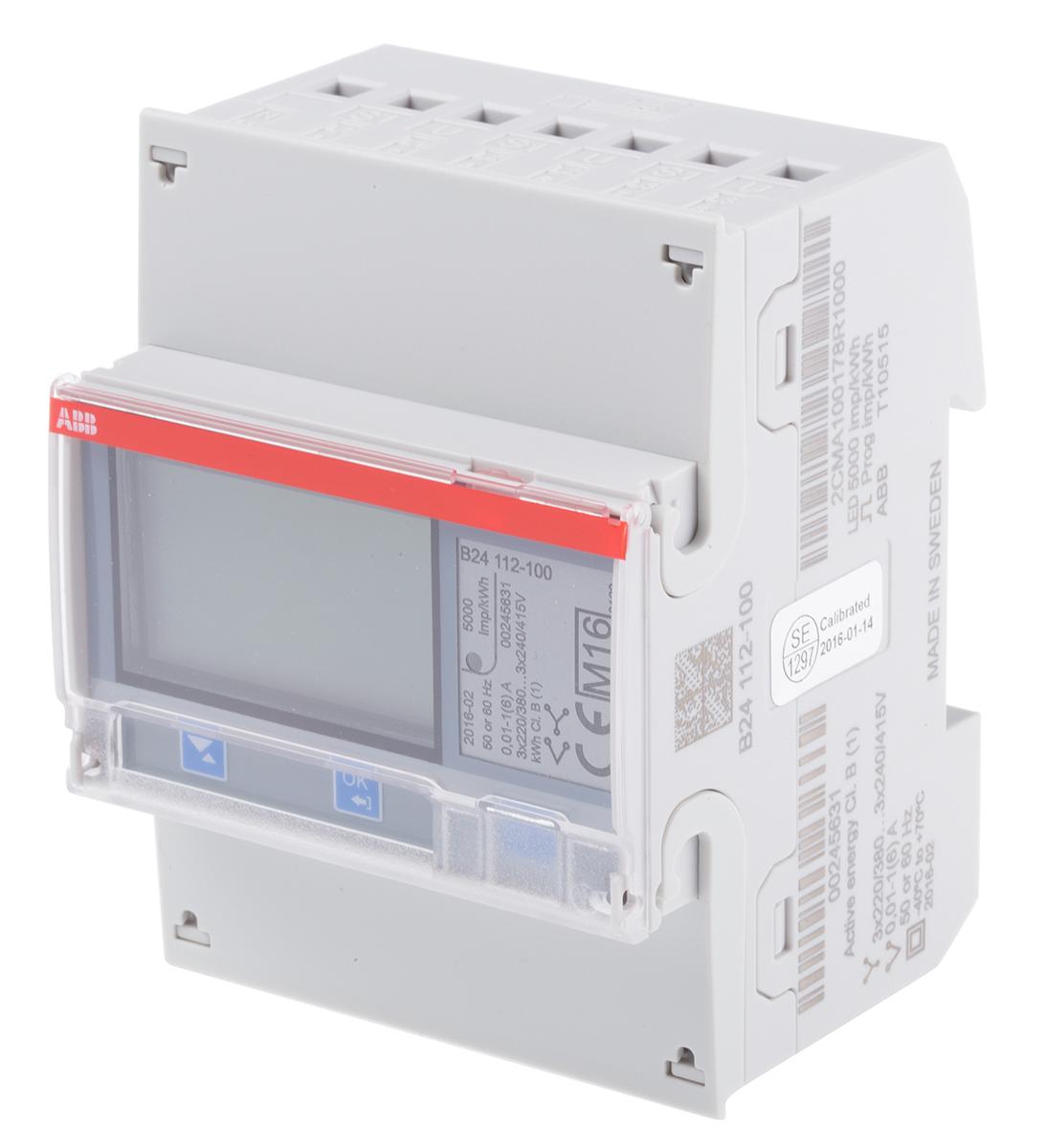 Produktfoto 1 von ABB B24 Energiemessgerät LCD , 7-stellig / 3-phasig 1 Ausg. 1 Eing., Impulsausgang