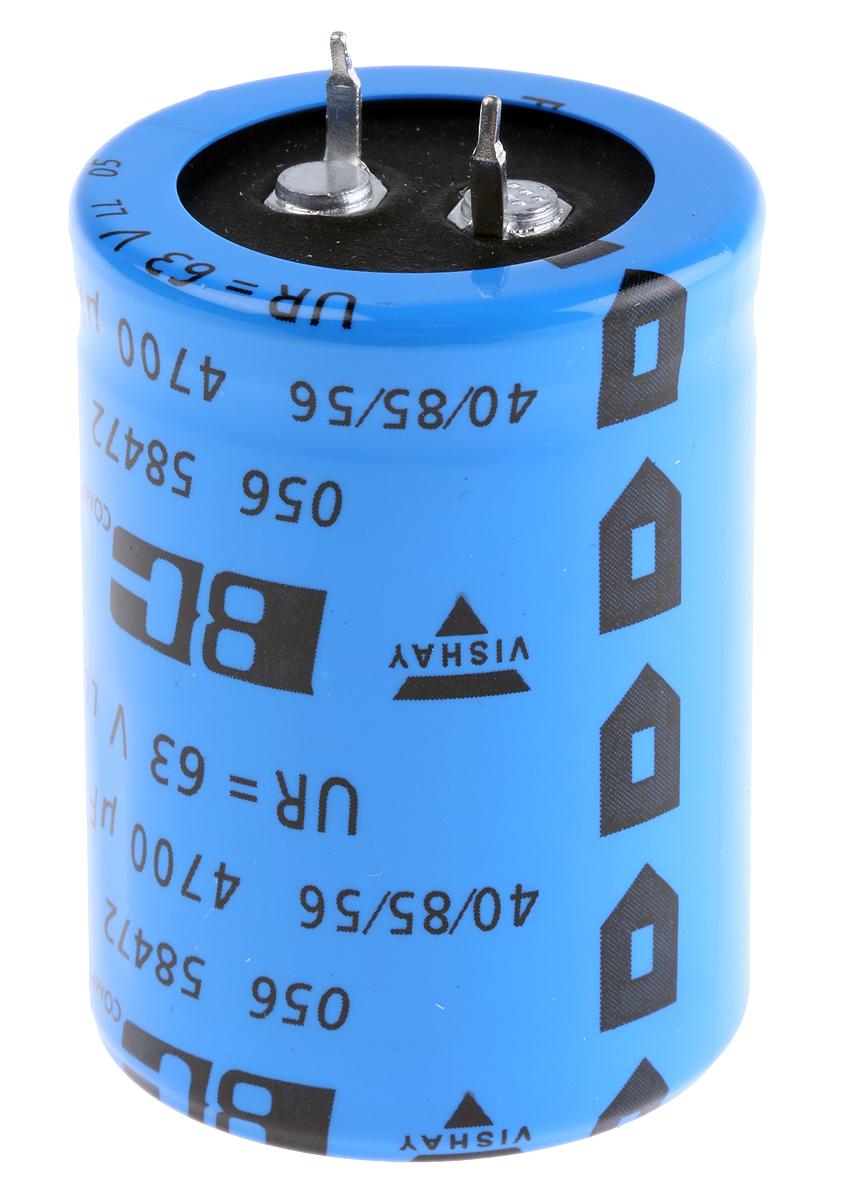 Produktfoto 1 von Vishay 056 PSM-SI Snap-In Aluminium-Elektrolyt Kondensator 4700μF ±20% / 63V dc, Ø 30mm x 40mm, +85°C