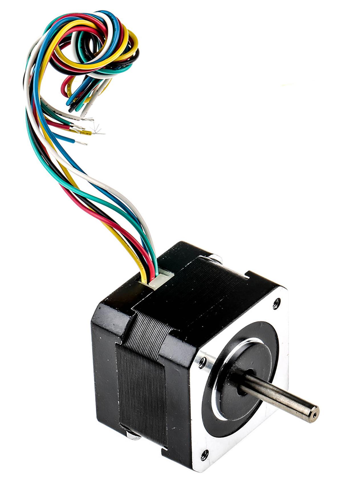 Produktfoto 1 von RS PRO Hybrid 1.8° Schrittmotor 4 V / 950 mA 6-adrig, 42.3 x 42.3mm Wellen-Ø 5mm