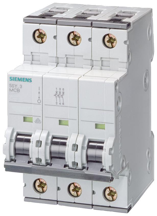 Siemens 5SY7 MCB Leitungsschutzschalter Typ B, 3-polig 50A SENTRON DIN-Schienen-Montage