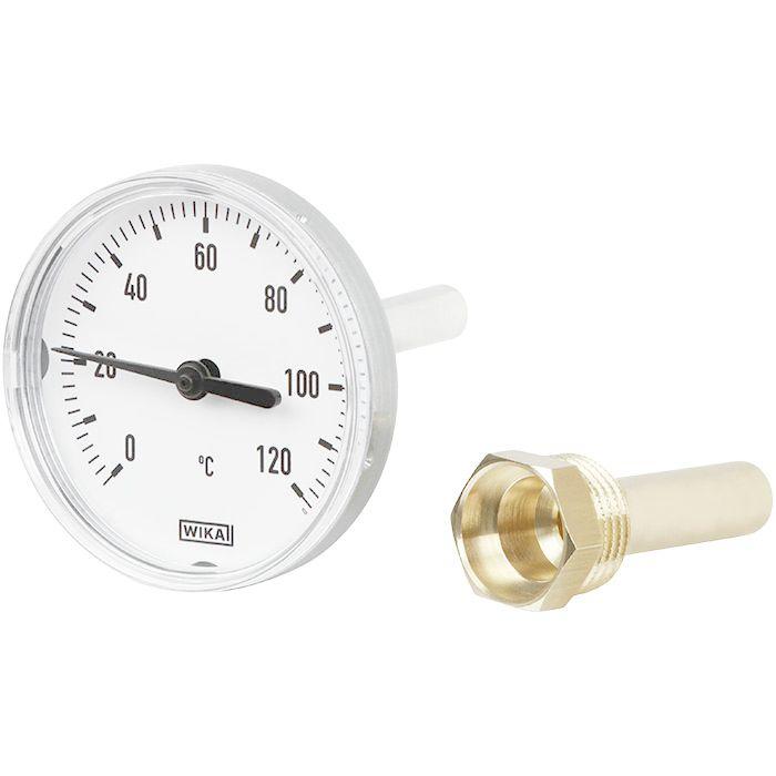 Produktfoto 1 von WIKA Zeigerthermometer Rundes Ziffernblatt, 0 → 120 °C, Skalen-Ø 63mm