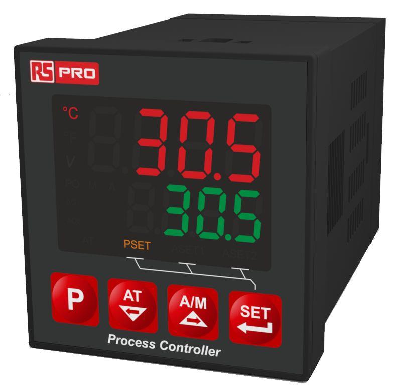 RS PRO PID Temperaturregler Tafelmontage, 3 x Analog und Relais Ausgang/ TC, RTD Eingang, 24 V, 48 x 48mm