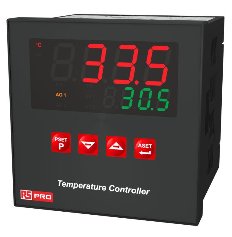 RS PRO PID Temperaturregler Tafelmontage, 3 x Relais, Halbleiterrelais Ausgang/ TC, RTD Eingang, 100 → 240 V, 96