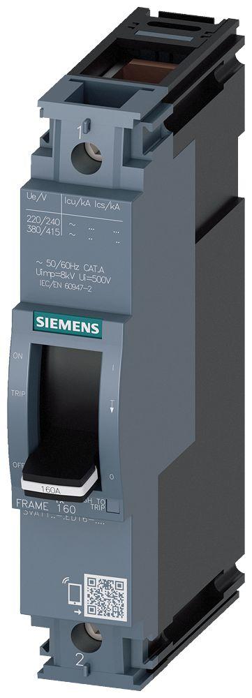 Produktfoto 1 von Siemens 3VA1 Leitungsschutzschalter, 1-polig 100A SENTRON DIN-Schienen-Montage