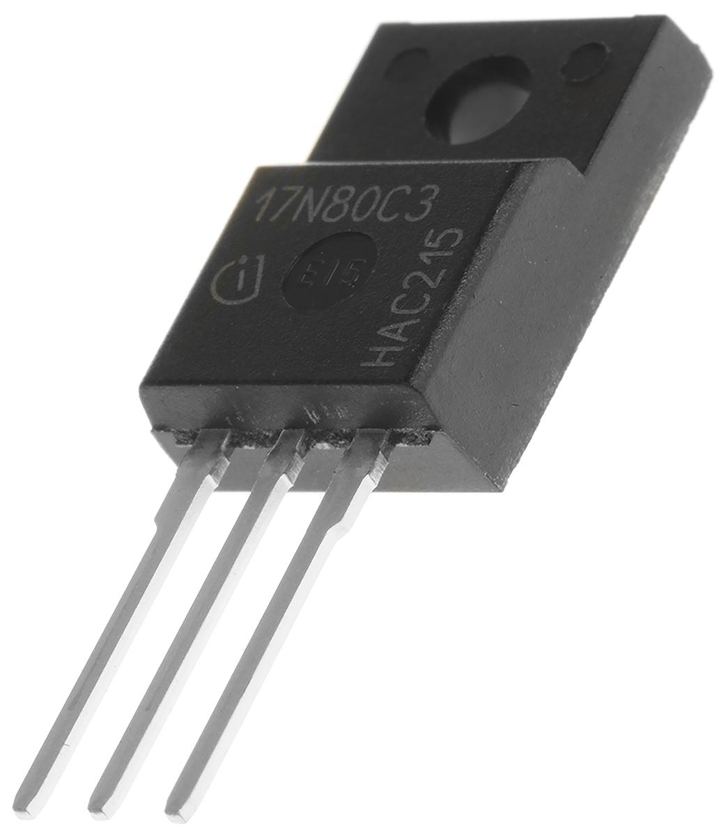 Produktfoto 1 von Infineon CoolMOS C3 SPA17N80C3XKSA1 N-Kanal, THT MOSFET 800 V / 17 A 42 W, 3-Pin TO-220 FP