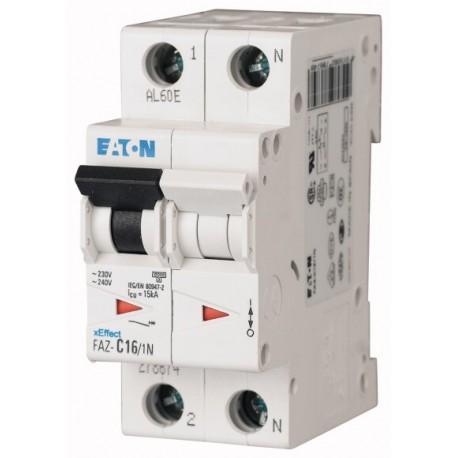 Produktfoto 1 von Eaton Eaton Moeller MCB Leitungsschutzschalter Typ B, Pol 1P+N 6A 240V, Abschaltvermögen 10 kA xEffect