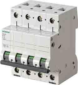 Siemens 5SL6 MCB Leitungsschutzschalter Typ C, Pol 3P+N 40A 400V SENTRON DIN-Schienen-Montage