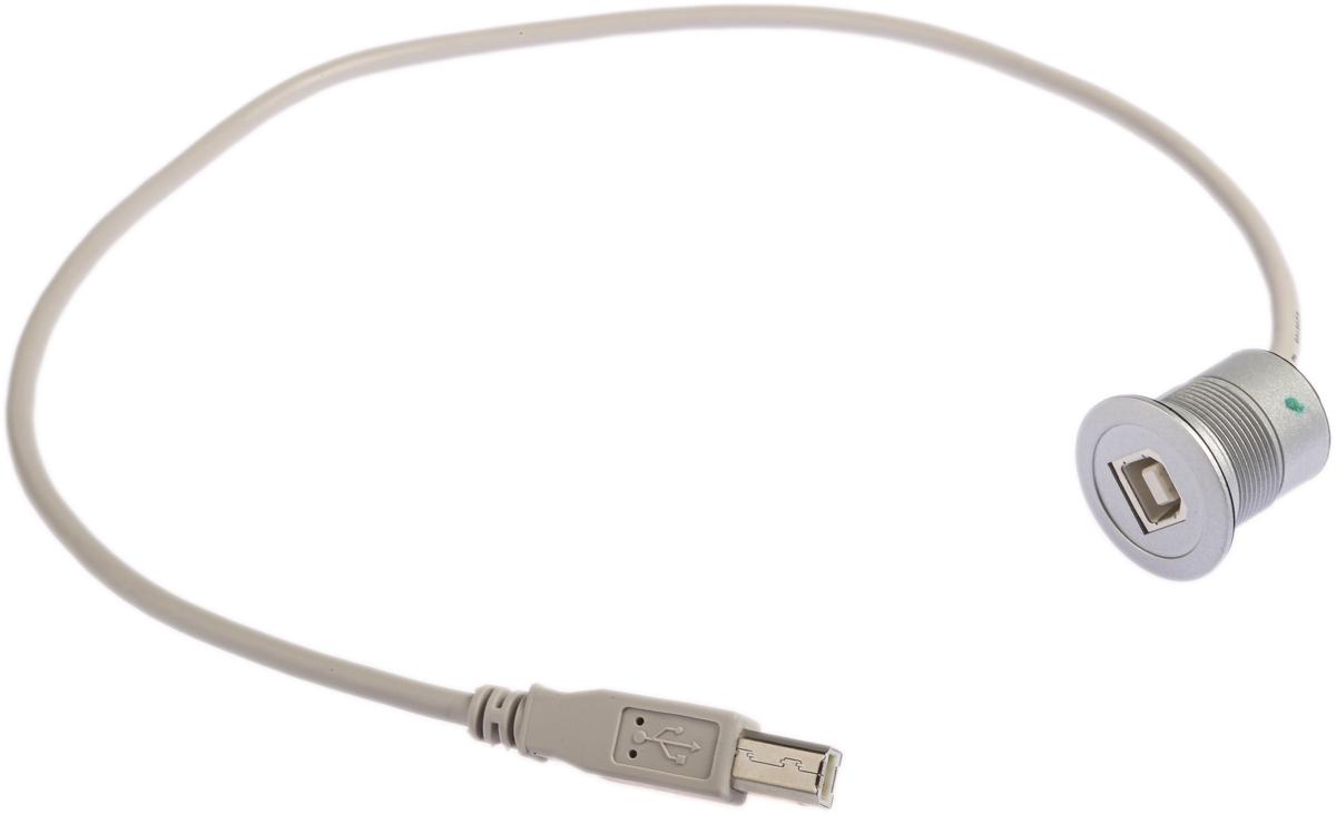 Produktfoto 1 von HARTING USB-Kabel, USB B / USB B, 500mm USB 2.0 Grau