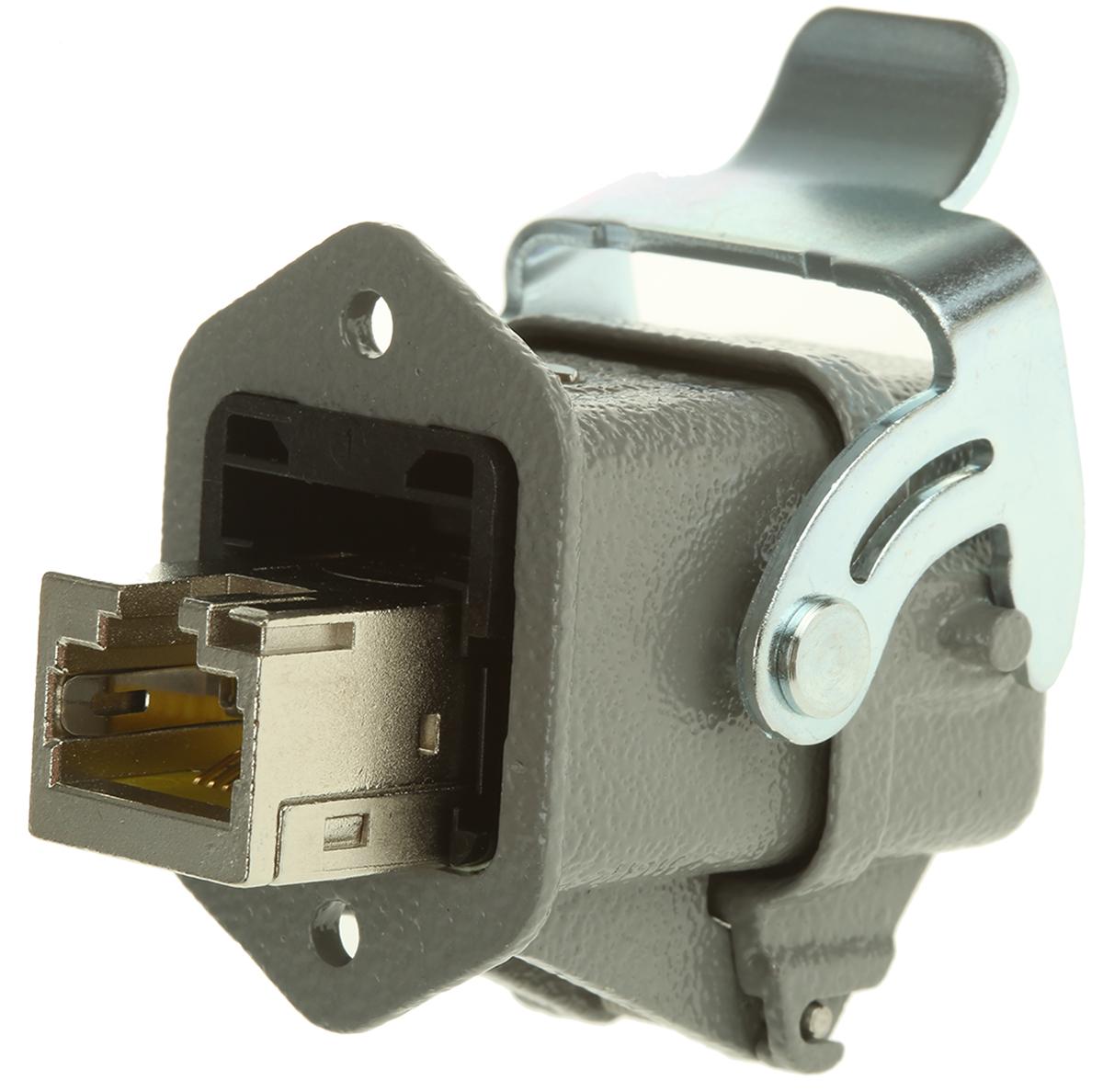 Harting Han 3A RJ45 Cat.6 RJ45-Steckverbinder Buchse 8P-polig, Tafelmontage