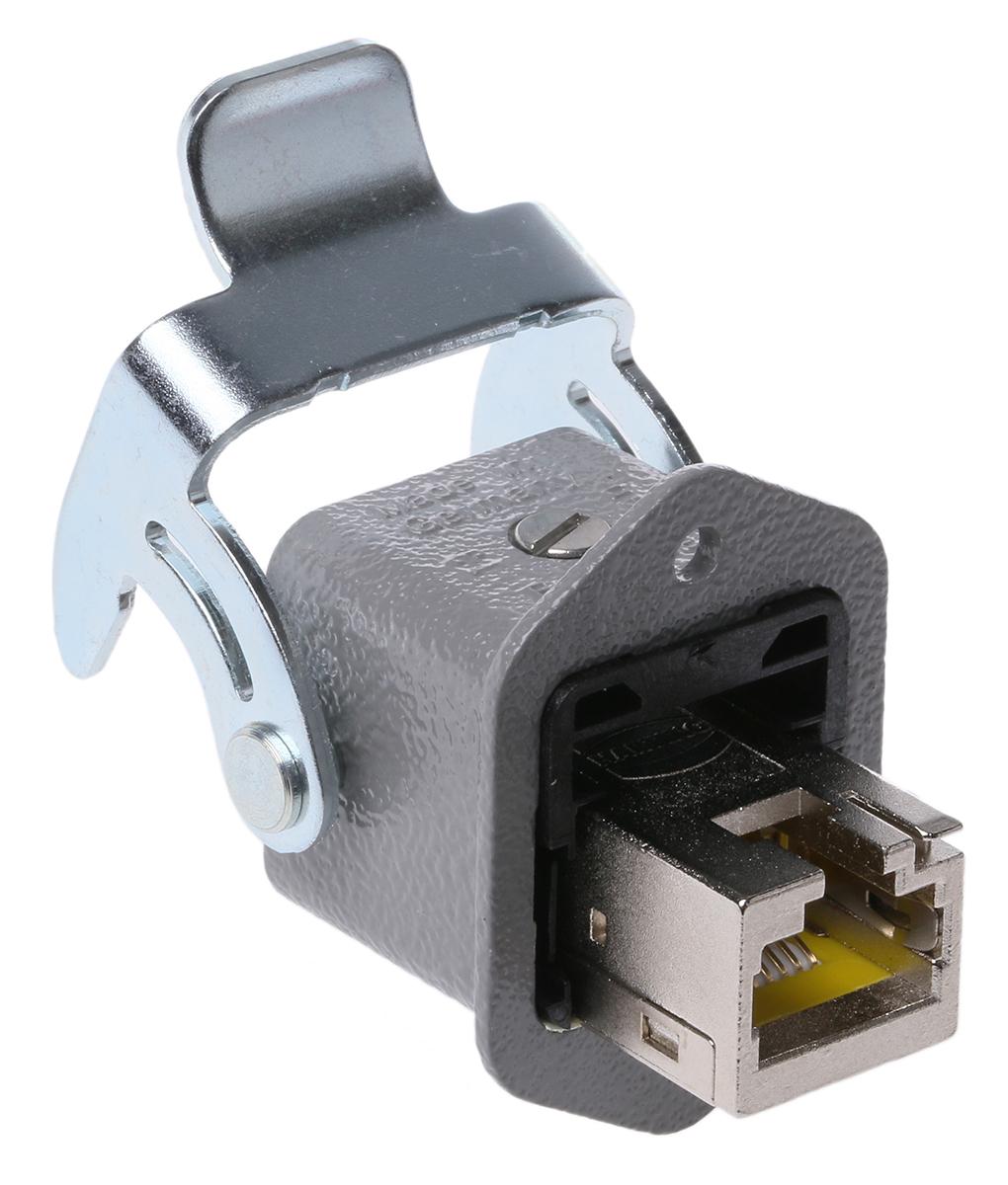 HARTING Han 3A RJ45 Cat.6 RJ45-Steckverbinder Buchse 8P-polig, Tafelmontage