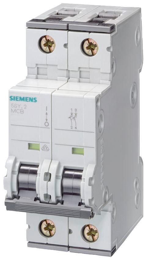 Siemens 5SY4 MCB Leitungsschutzschalter Typ D, Pol 1P+N 4A 230V, Abschaltvermögen 10 kA Sentron DIN-Schienen-Montage