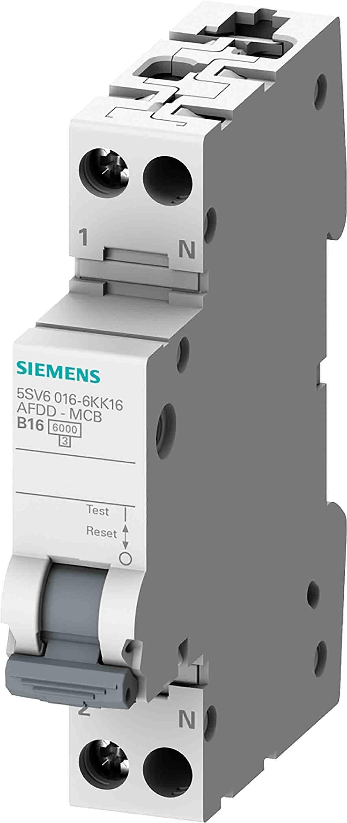 Siemens 5SV6 MCB Leitungsschutzschalter, 2-polig 6A 230V, Abschaltvermögen 6 kA SENTRON DIN-Schienen-Montage