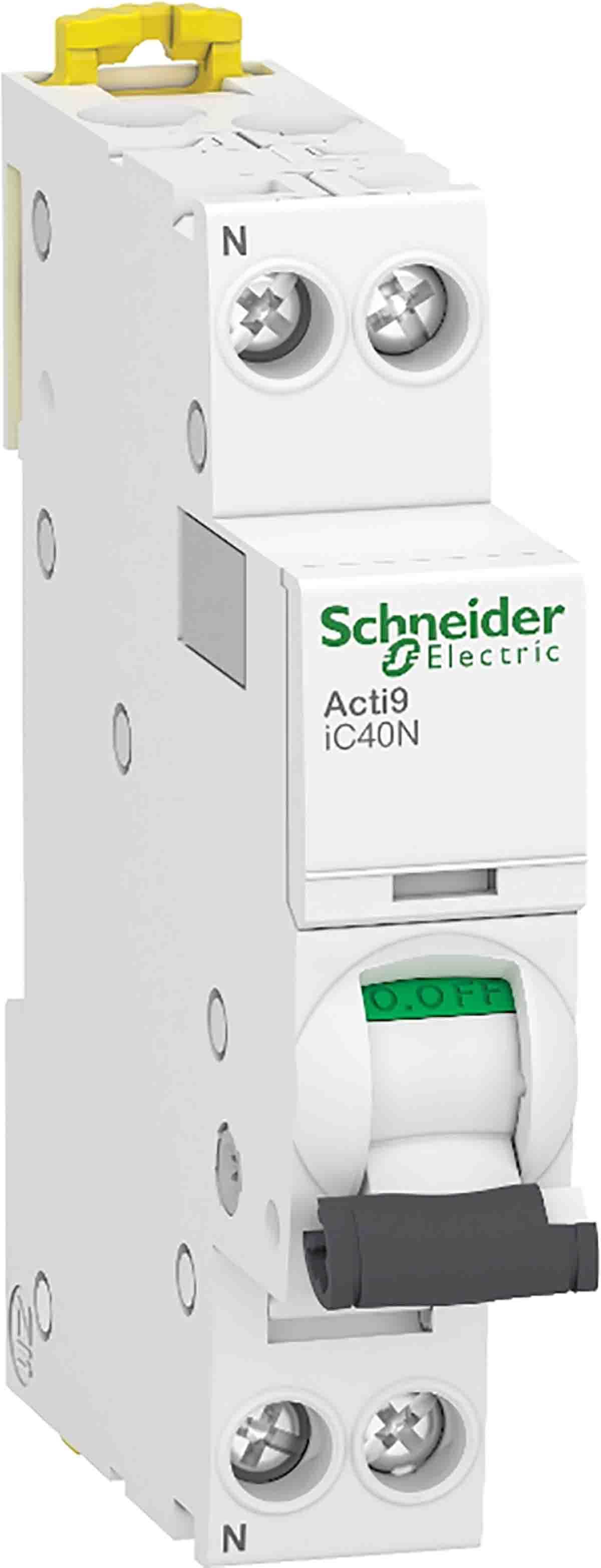 Produktfoto 1 von Schneider Electric A9 MCB Leitungsschutzschalter Typ AC, 1-polig 10A, Abschaltvermögen 6 kA Acti 9 DIN-Schienen-Montage