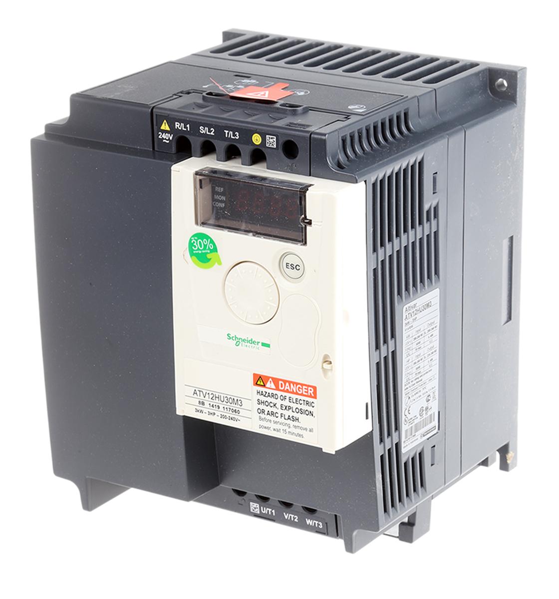 Produktfoto 1 von Schneider Electric ATV 12, 3-Phasen Frequenzumrichter 3 kW, 230 V ac / 15,9 A 400Hz für Wechselstrommotoren