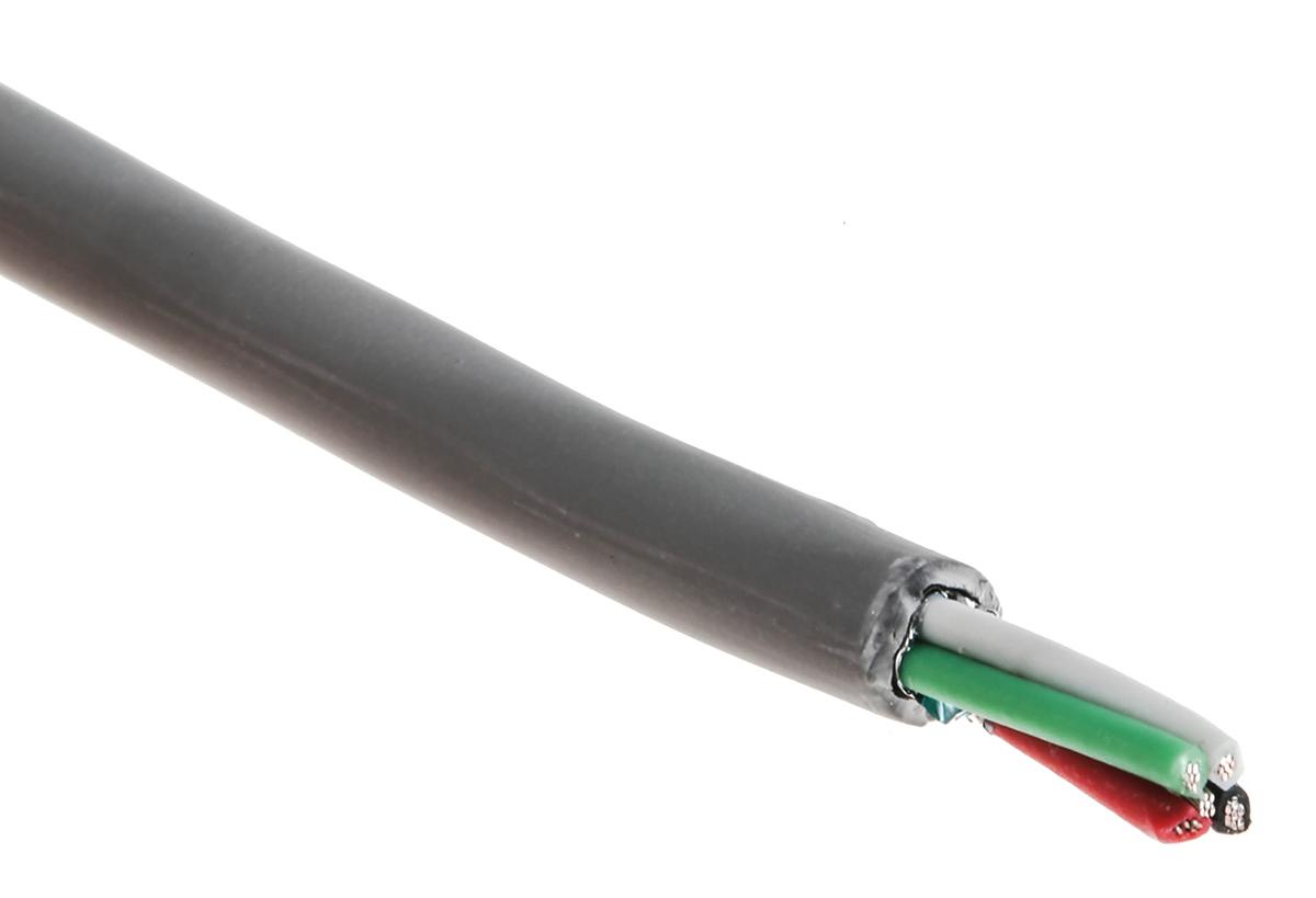 Produktfoto 1 von Alpha Wire 2466L Datenkabel, 2-paarig 0,35 mm² Ø 4.82mm U/STP Schirmung LSZH isoliert Twisted Pair Grau