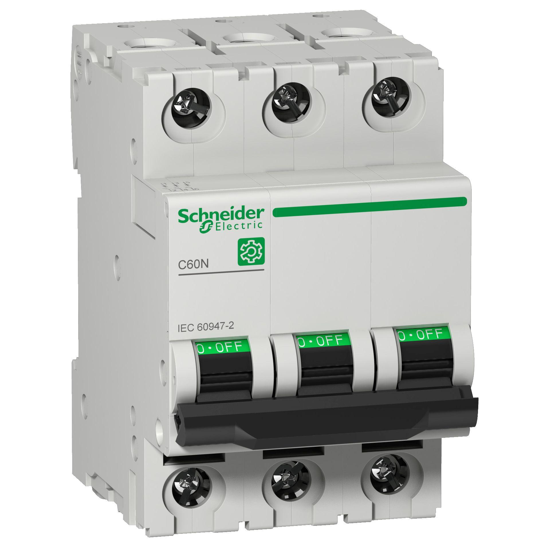 Produktfoto 1 von Schneider Electric C60N MCB Leitungsschutzschalter Typ D, 3-polig 16A, Abschaltvermögen 10 kA Multi 9