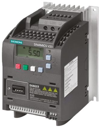 Siemens SINAMICS V20, 3-Phasen Frequenzumrichter 0,37 kW, 400 V ac / 1,3 A 0 → 550Hz für Wechselstrommotoren