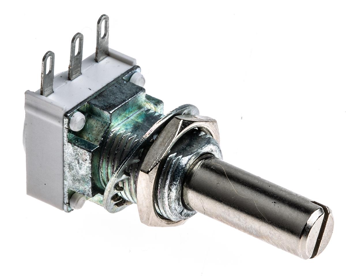 Vishay P11S, Tafelmontage  Dreh Potentiometer 10kΩ ±10% / 1W , Schaft-Ø 6 mm