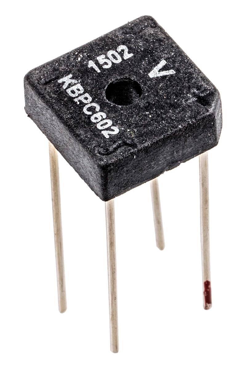 Produktfoto 1 von Vishay Brückengleichrichter, 1-phasig 6A 200V THT 1.2V D 72 4-Pin 10μA