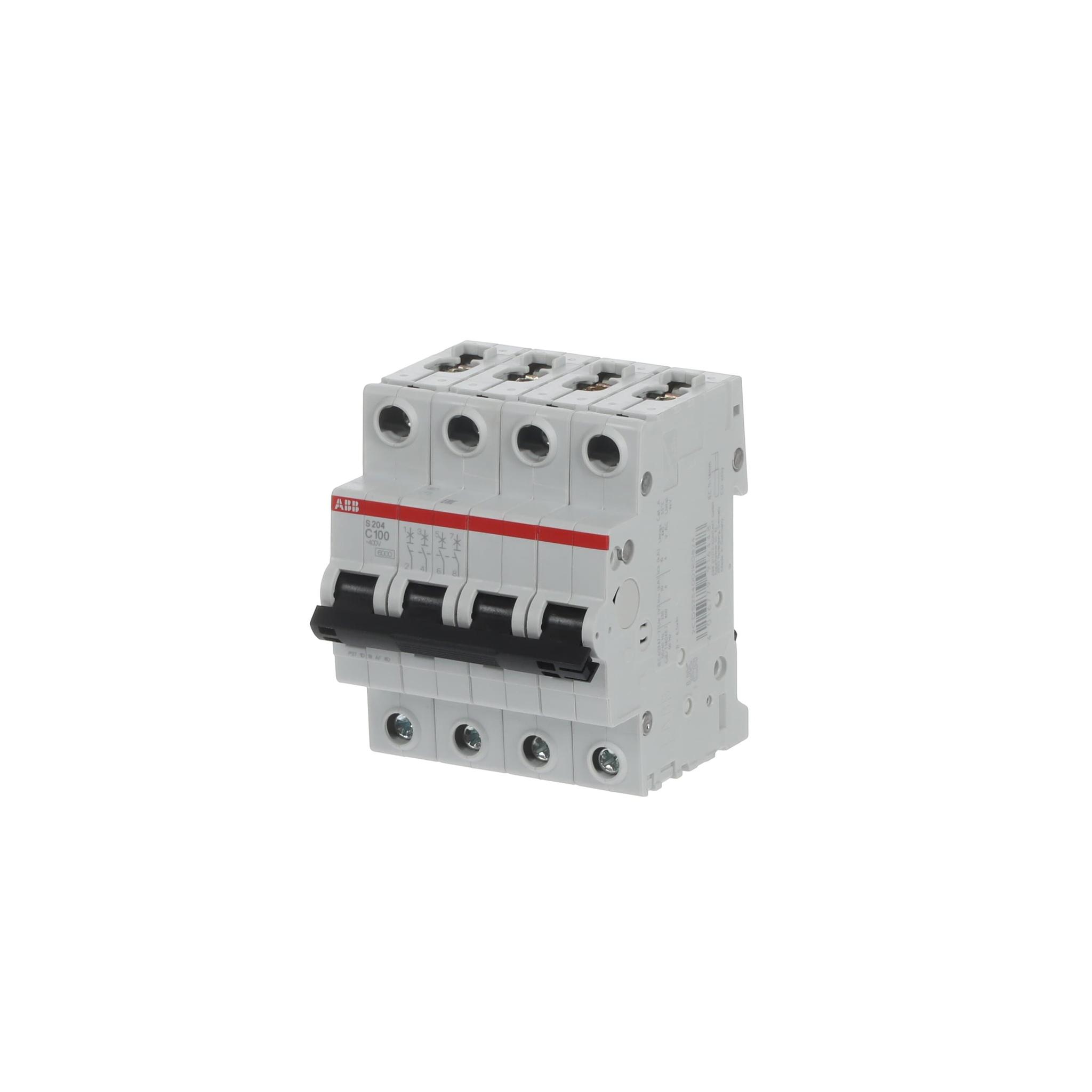 ABB S200 Leitungsschutzschalter Typ C, 4-polig 100A System Pro M Compact DIN-Schienen-Montage