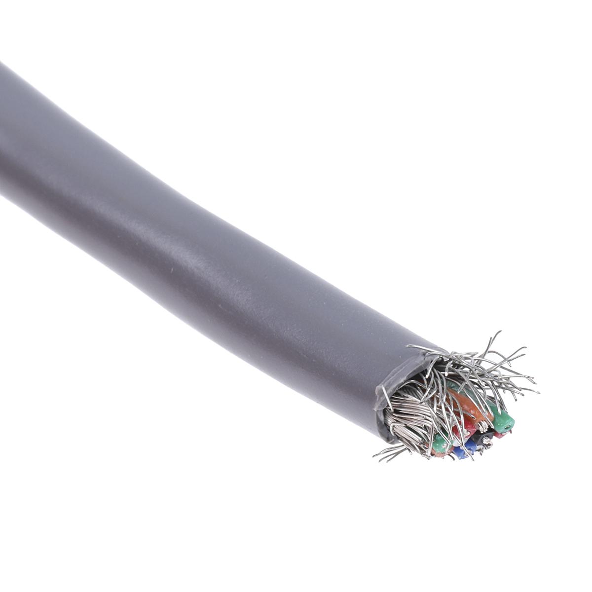 Produktfoto 1 von Alpha Wire Alpha Essentials Militär Steuerkabel, 10-adrig x 0,09 mm Grau, 30m, 28 AWG, Geflecht