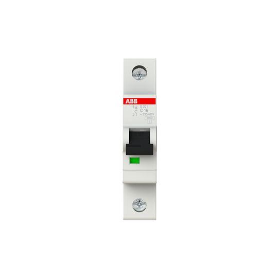 Produktfoto 1 von ABB S200 MCB Leitungsschutzschalter Typ C, 1-polig 16A 253V, Abschaltvermögen 6 kA System Pro M Compact