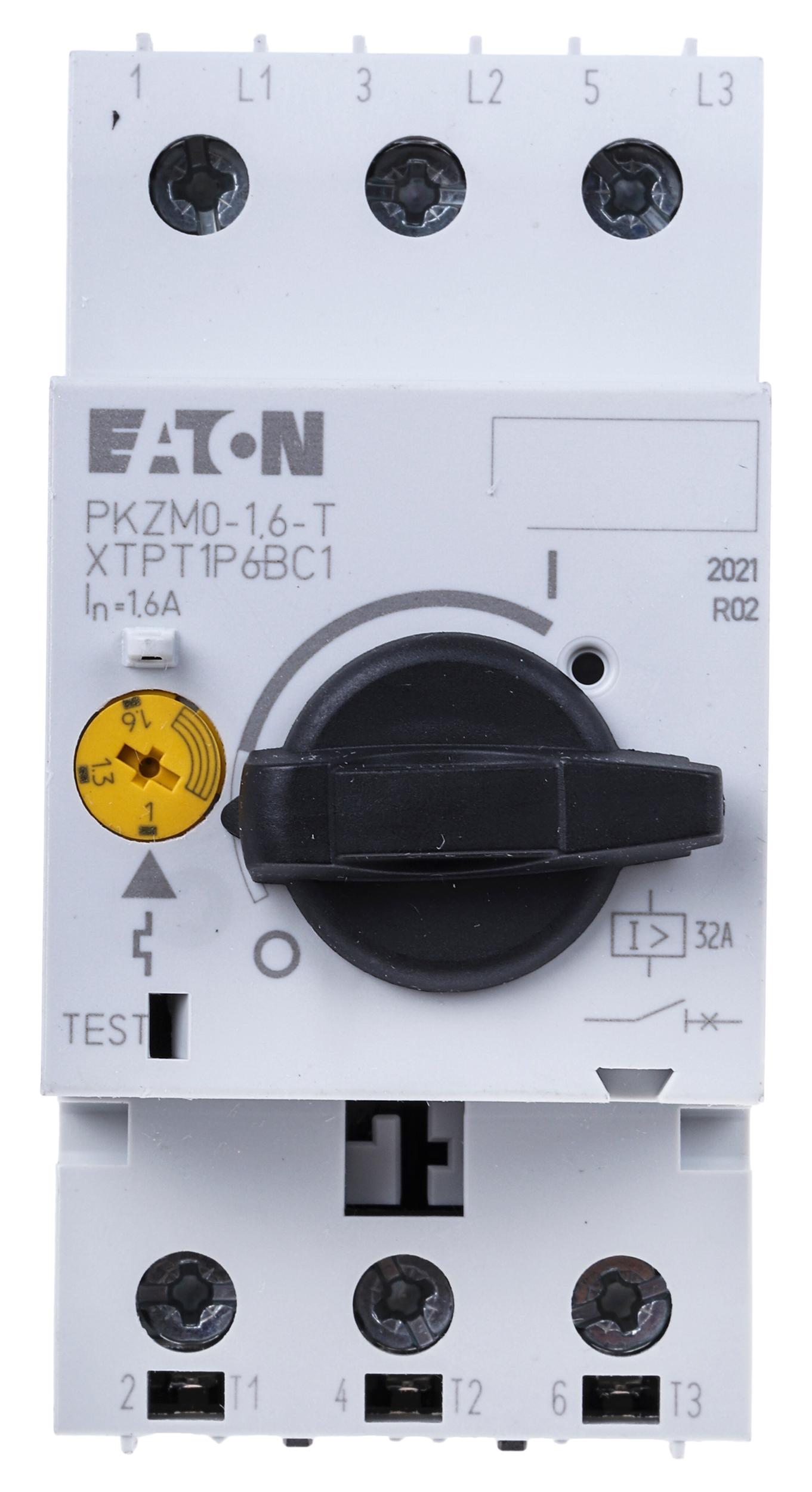 Produktfoto 1 von Eaton Moeller Eaton Moeller Motorschutzschalter, 1 → 1,6 A 690 V ac 93mm x 45mm