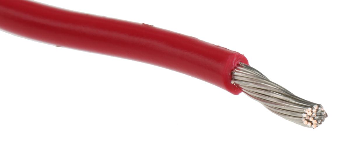 Produktfoto 1 von Alpha Wire Einzeladerleitung 0,52 mm², 20 AWG 30m Rot PVC isoliert Ø 1.75mm 10/0,25 mm Litzen UL1007