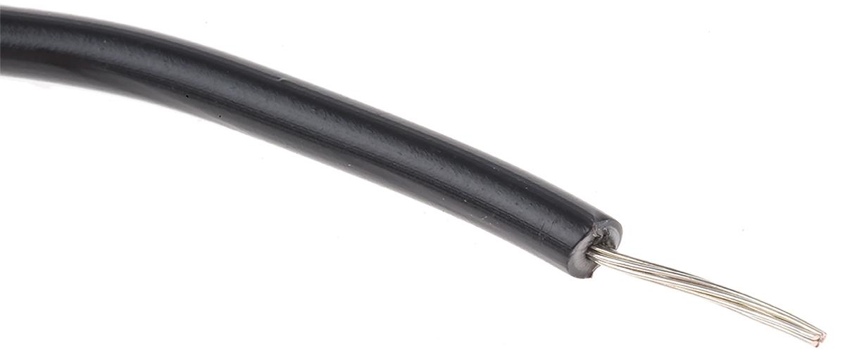 Produktfoto 1 von Alpha Wire Einzeladerleitung 0,2 mm², 24 AWG 30m Schwarz PVC isoliert Ø 2.24mm 7/0.20 mm Litzen UL1015