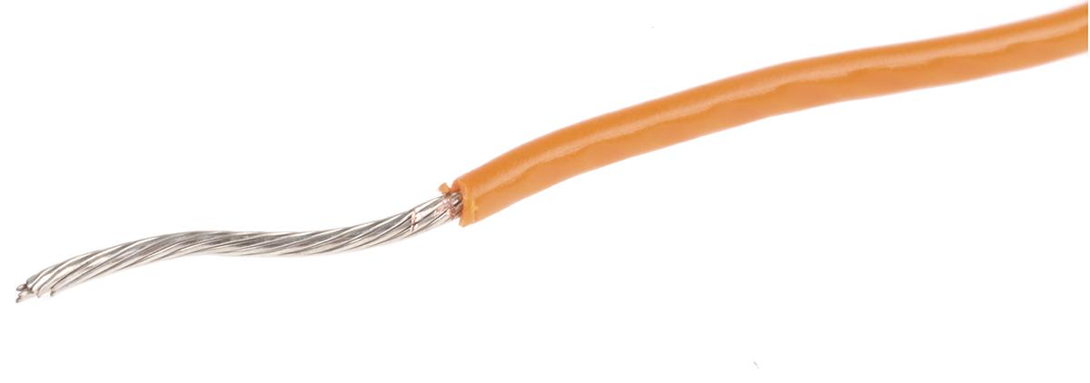 Produktfoto 1 von Alpha Wire Einzeladerleitung 0,52 mm², 20 AWG 30m Orange PVC isoliert Ø 1.75mm 10/0,25 mm Litzen UL1007