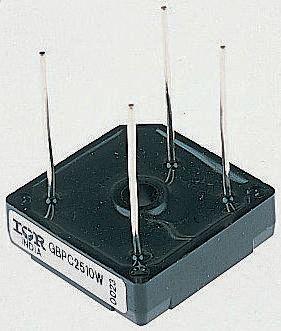 Vishay Brückengleichrichter, 1-phasig 25A 1000V THT 1.1V GBPC-W 4-Pin 5μA