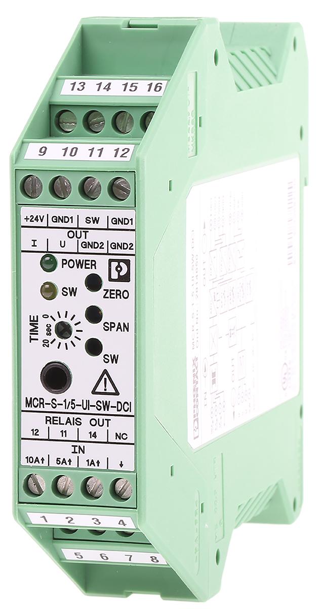 Phoenix Contact MCR-S-1 Strommessumformer, Stromwandler 20 → 30V dc, Strom 11A EIN 0 → 20mA AUS