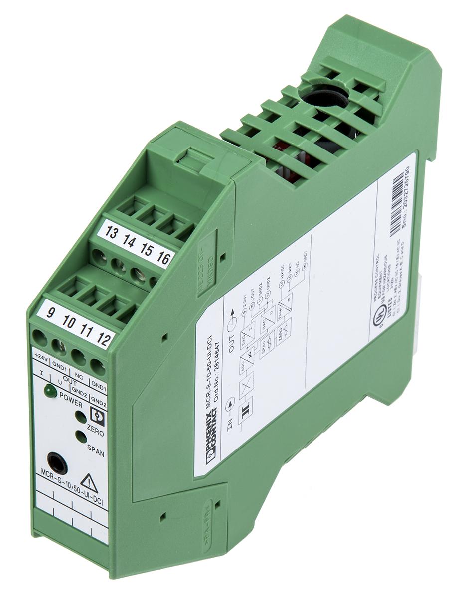 Produktfoto 1 von Phoenix Contact MCR-S10 Strommessumformer, Stromwandler 20 → 30V dc, Strom 55A EIN / Strom 0 → 20mA AUS