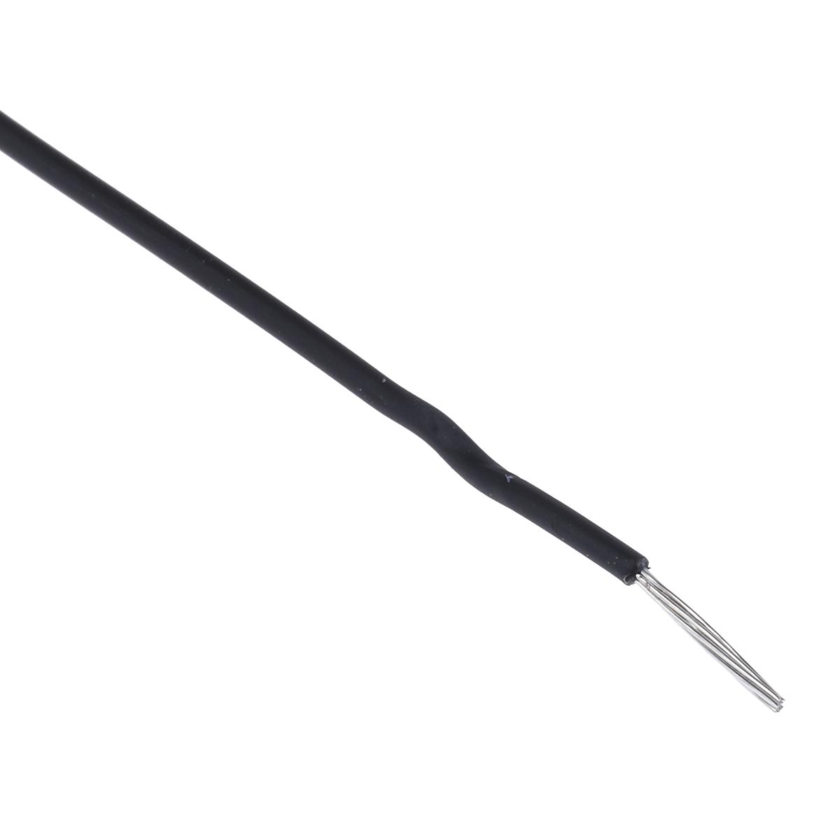 Alpha Wire Einzeladerleitung 0,52 mm², 20 AWG 30m Schwarz MPPE isoliert Ø 1.4mm 10/0,25 mm Litzen UL11028