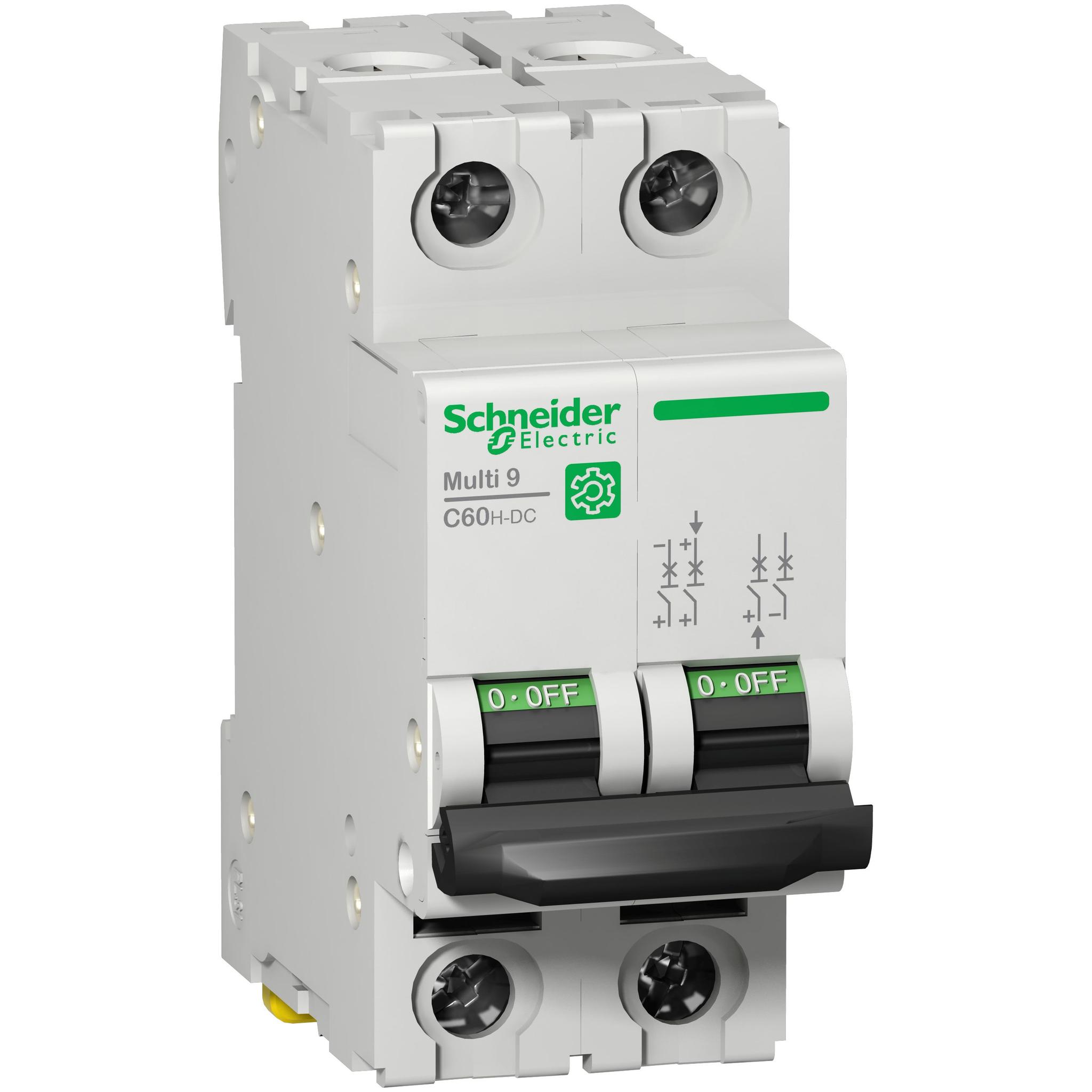 Schneider Electric C60H-DC MCB Leitungsschutzschalter Typ C, 2-polig 10A, Abschaltvermögen 10 kA Multi 9