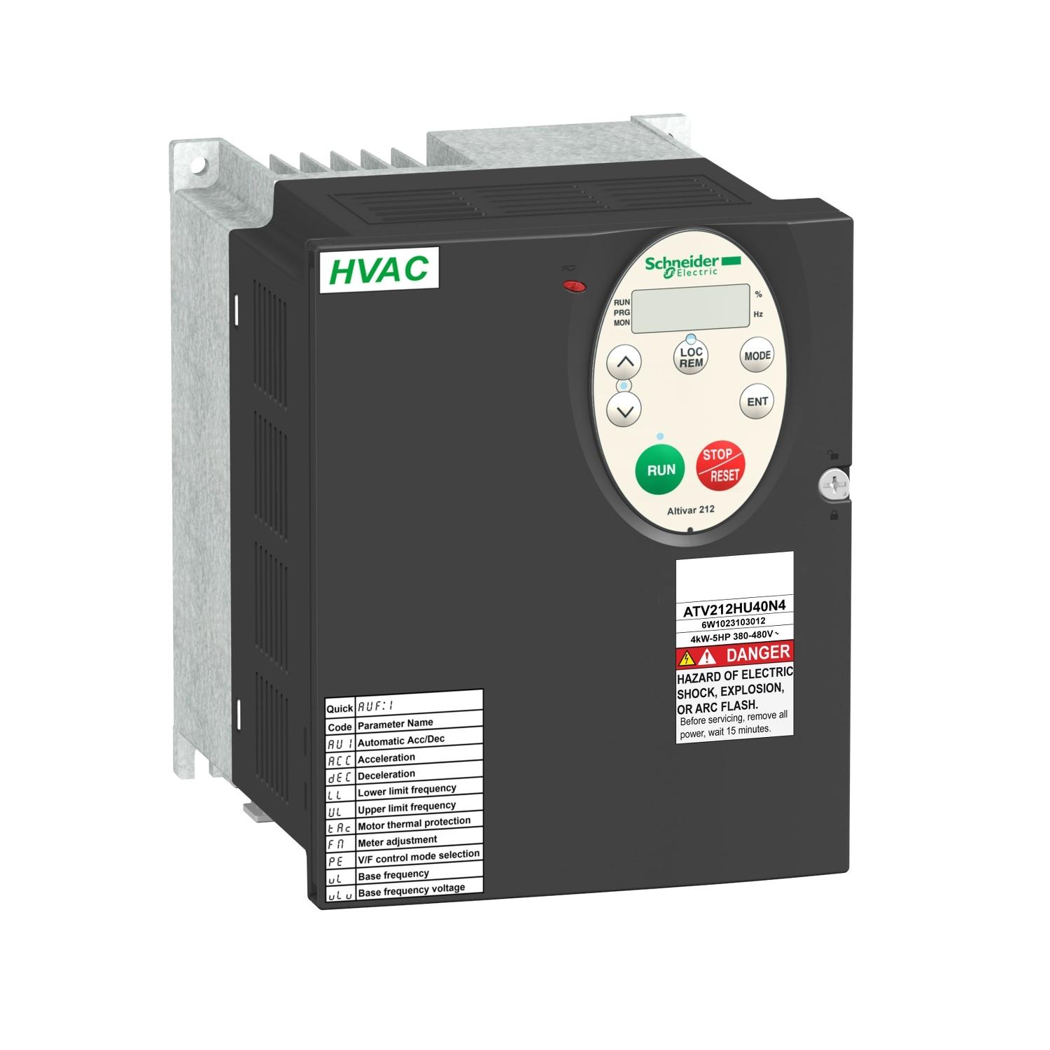 Produktfoto 1 von Schneider Electric ATV 212, 3-Phasen Frequenzumrichter 3 kW, 480 V / 7,2 A 0 → 200Hz für Asynchronmotoren