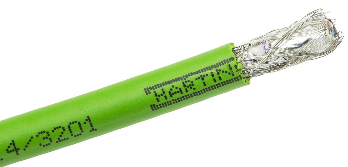 Produktfoto 1 von HARTING Ethernetkabel Cat.5, 20m, Grün Verlegekabel SF/UTP, Aussen ø 6.5mm, PVC