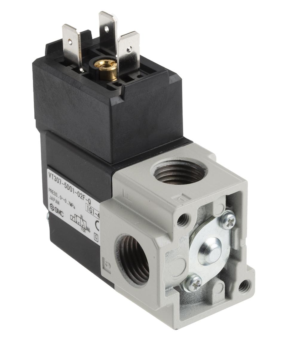 Produktfoto 1 von SMC VT307, G1/4 Pneumatik-Magnetventil 24V dc, Magnet/Magnet-betätigt