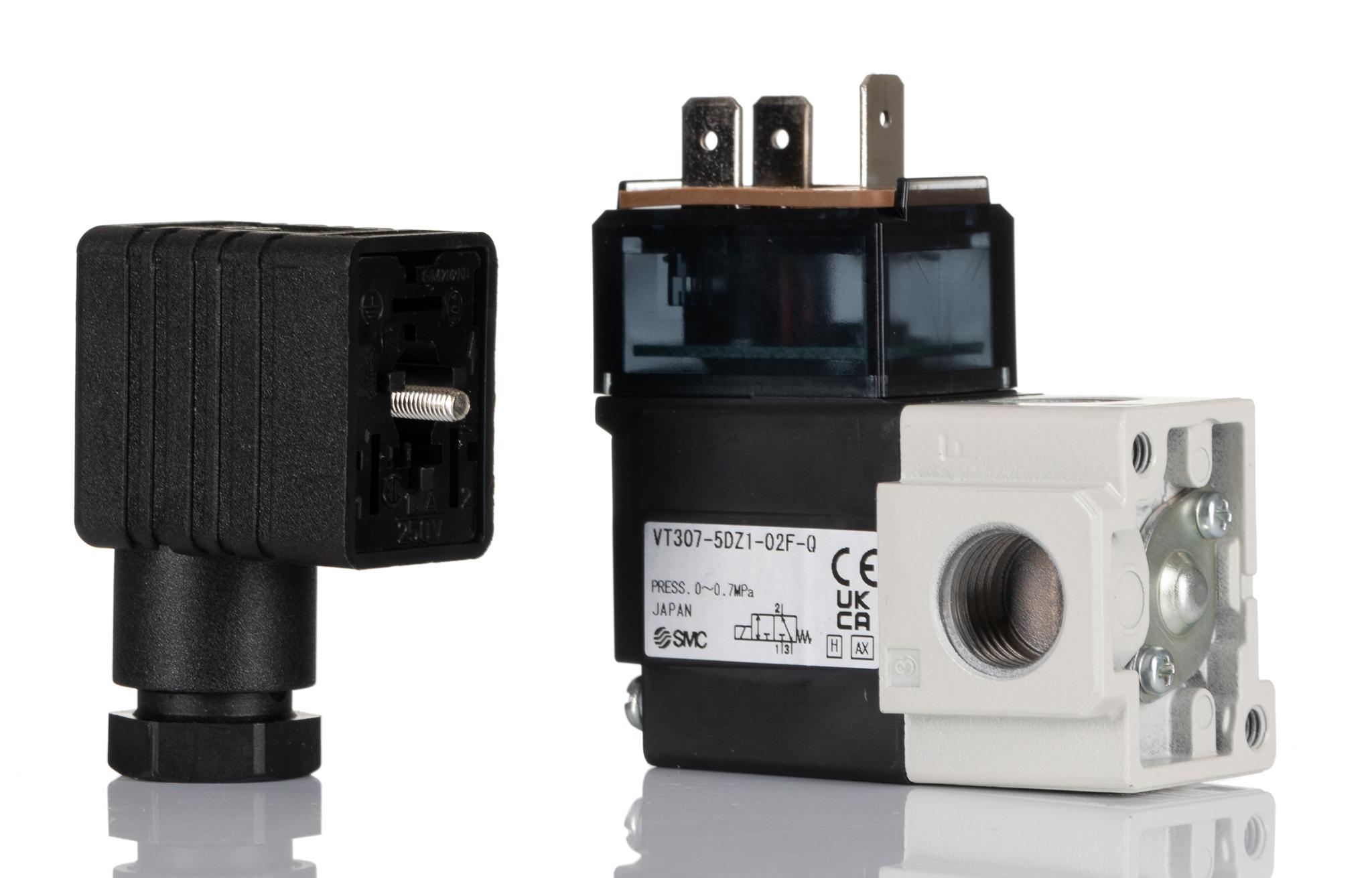 Produktfoto 1 von SMC VT307, G1/4 Pneumatik-Magnetventil 24V dc, Magnet/Magnet-betätigt