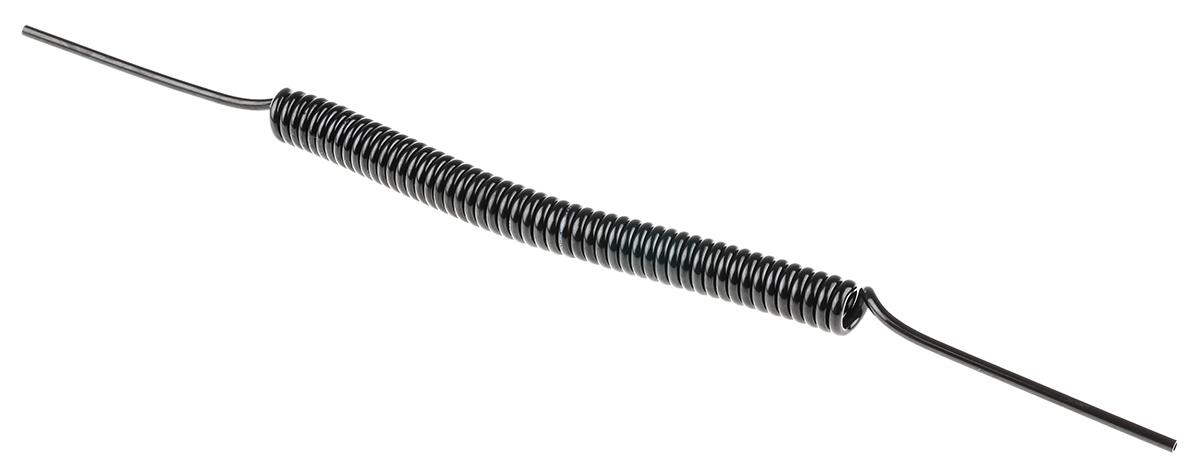 SMC TCU Polyurethan Spiralschlauch Schwarz, Innen-Ø 2.5mm x 1.5m, 0,8 MPa