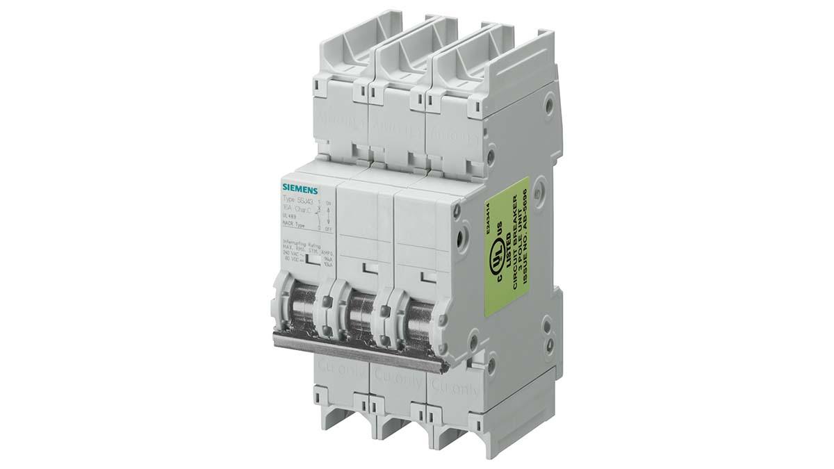 Siemens 5SJ4 MCB Leitungsschutzschalter Typ C, 3-polig 32A, Abschaltvermögen 14 kA SENTRON DIN-Schienen-Montage