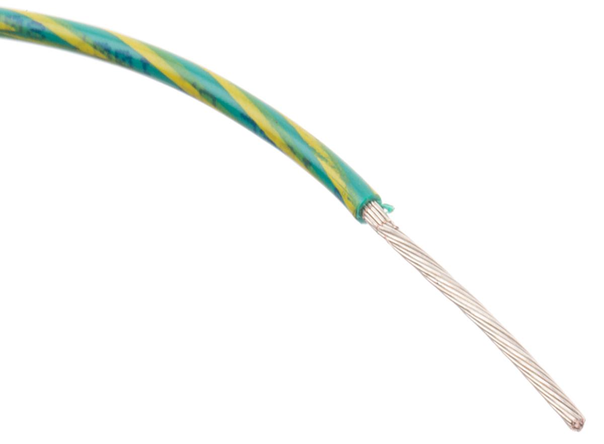 Produktfoto 1 von Alpha Wire Einzeladerleitung 0,82 mm², 18 AWG 30m Grün/Gelb PVC isoliert Ø 2.01mm 16/0,25 mm Litzen UL1007